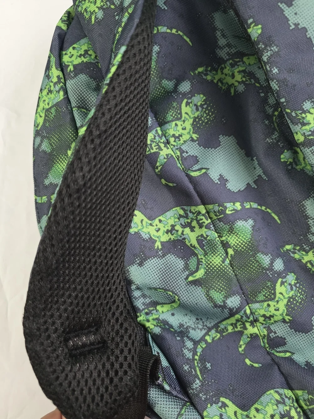 Dinosaur Print Kids Backpack Blue/Green Polyester Zip Padded w/ Outer Pockets